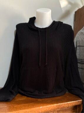 Chaser - Black Hooded Knit Pullover